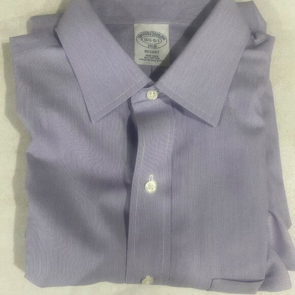 Brooks Brothers Mens Regent‎ Non-Iron Cotton Dress Shirt 16.5 Button-Up READ - Picture 4 of 7